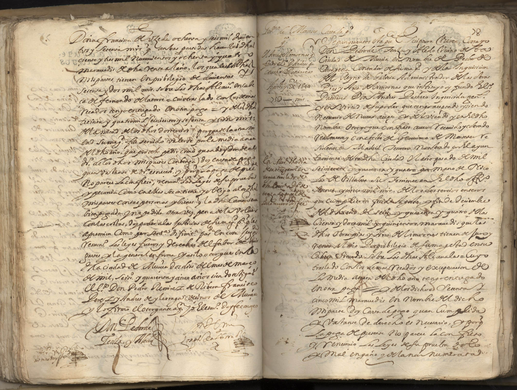 Registro de José Albornoz, Murcia de 1645.